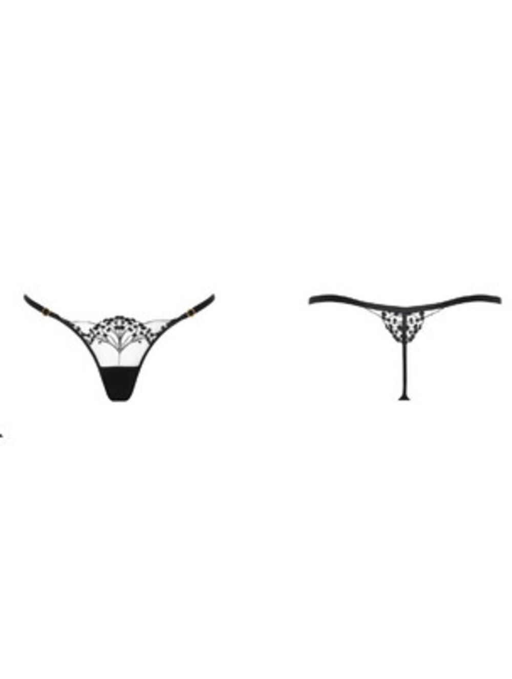 Bluebella Marisa Thong BLACK Sheer Size 10 (L) NWT
